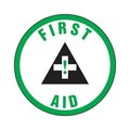 Accuform Hard Hat Sticker, 214 in Length, 214 in Width, FIRST AID Legend, Adhesive Vinyl LHTL316